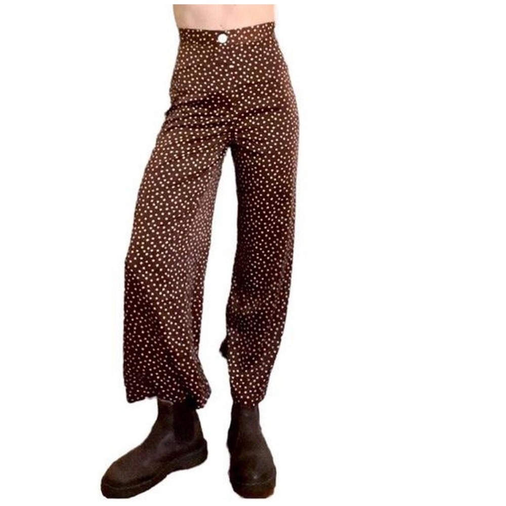 Urban Outfitters Brown Polka Dot Wide Leg Pants